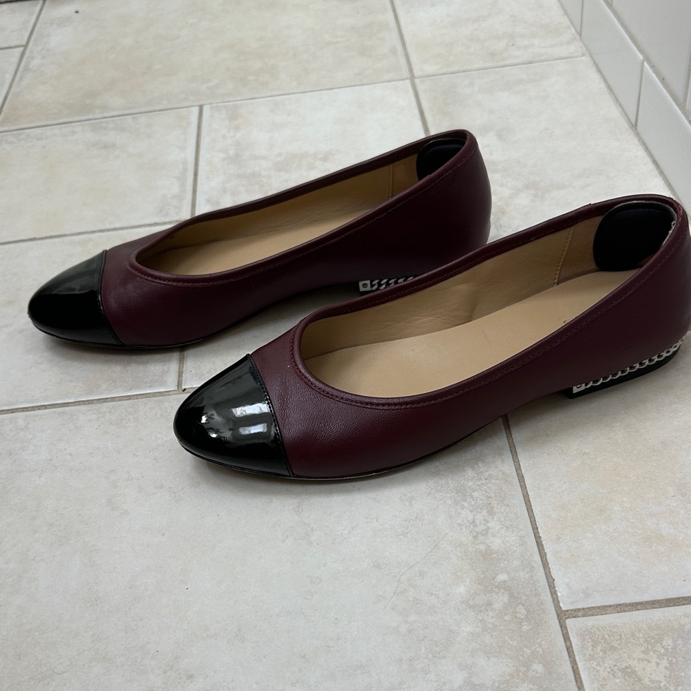 Michael Kors Burgundy and Black Flats - Picture 3 of 4